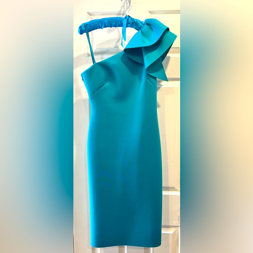 ELIZA J. Turquoise One-Shoulder Dress